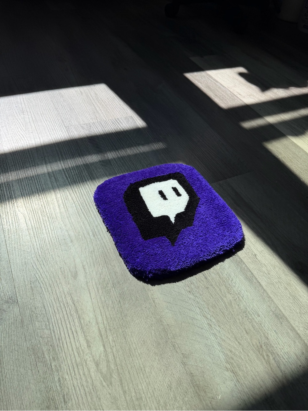 Handmade Twitch Logo Tufted Rug | Art Decor
